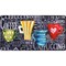 Oversized 20"x36" Feel at Ease Anti-Fatigue Kitchen Mat (Coffee Cups Chalk)